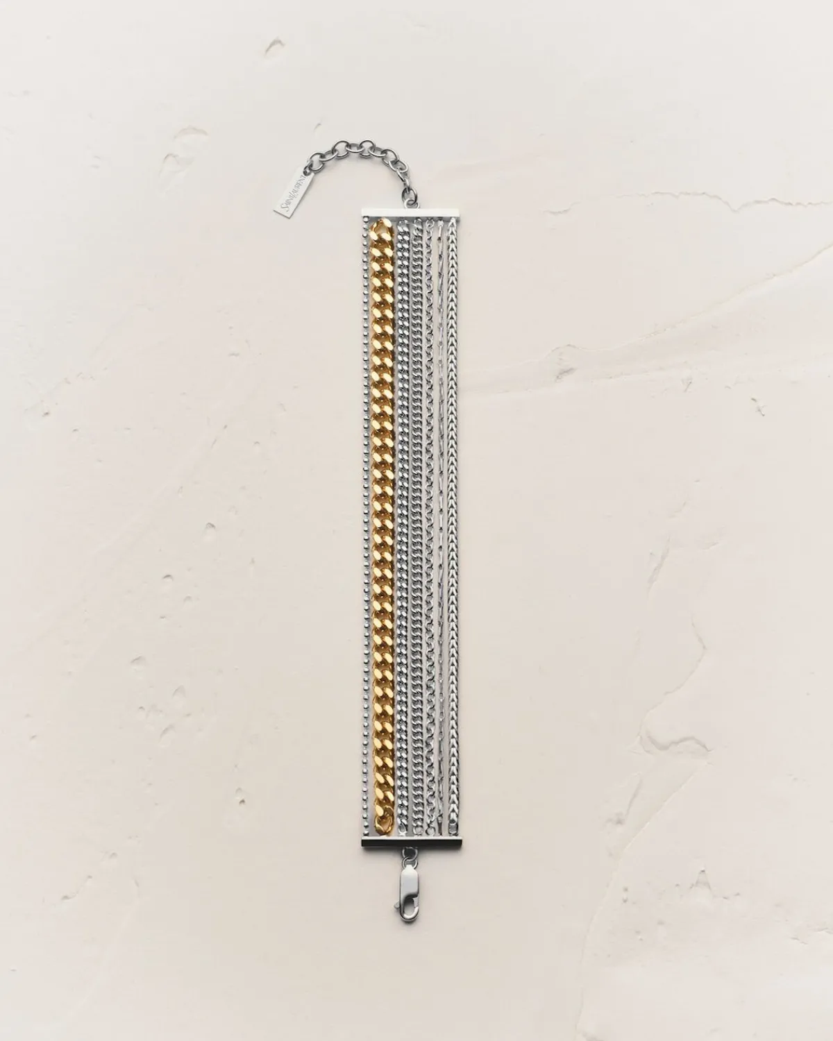 Saint Laurent Fine Jewelry-multi-chain bracelet in 18K grey gold and 18K yellow gold greyGOLDANDYELLOWGOLD