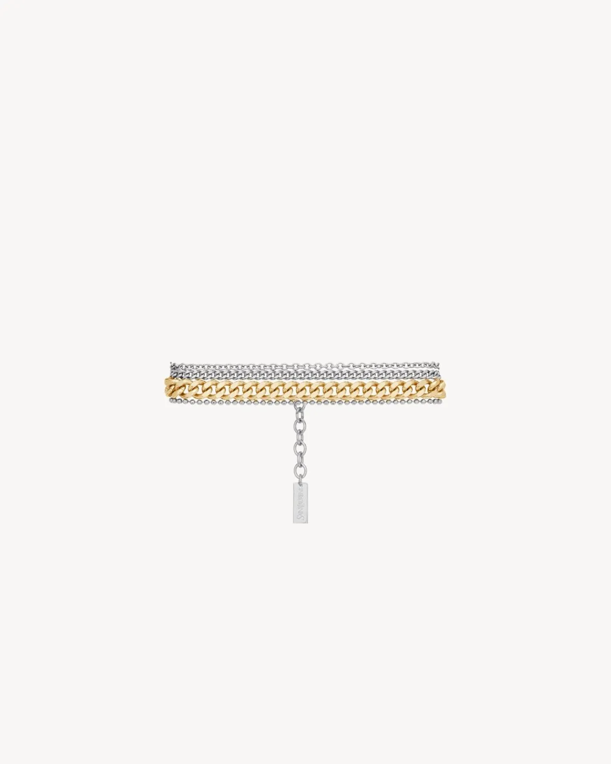 Saint Laurent Fine Jewelry-multi-chain bracelet in 18K grey gold and 18K yellow gold greyGOLDANDYELLOWGOLD