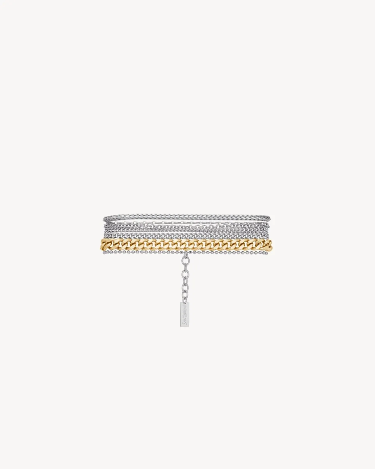 Saint Laurent Fine Jewelry-multi-chain bracelet in 18K grey gold and 18K yellow gold greyGOLDANDYELLOWGOLD