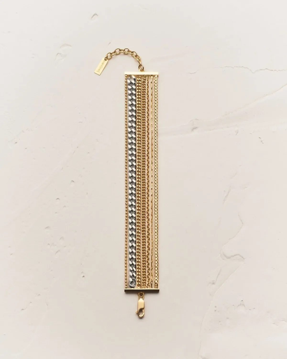 Saint Laurent Fine Jewelry-multi-chain bracelet in 18K yellow gold and 18K grey gold YELLOWGOLDANDgreyGOLD