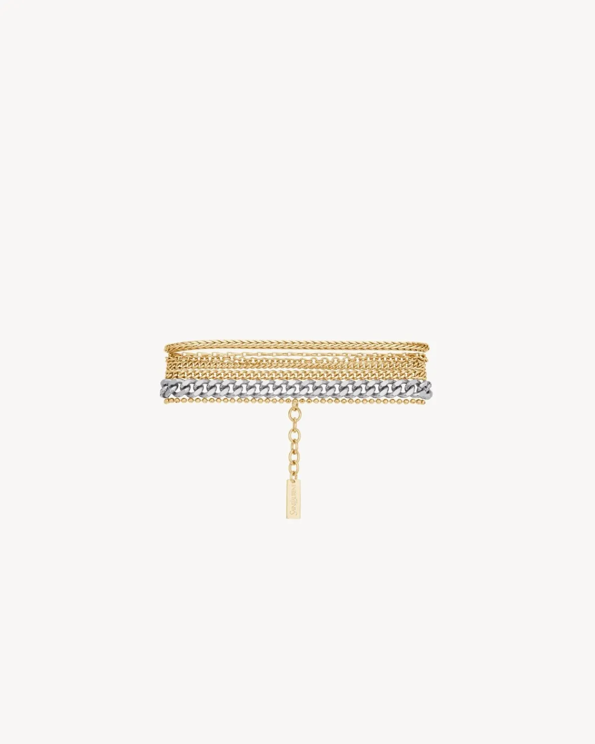Saint Laurent Fine Jewelry-multi-chain bracelet in 18K yellow gold and 18K grey gold YELLOWGOLDANDgreyGOLD