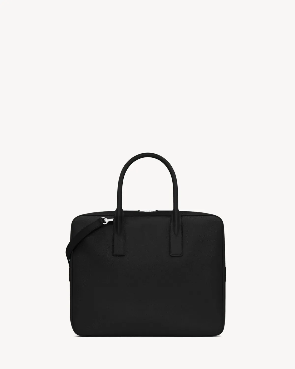 Saint Laurent Briefcases-museum small flat briefcase in textured leather BLACK