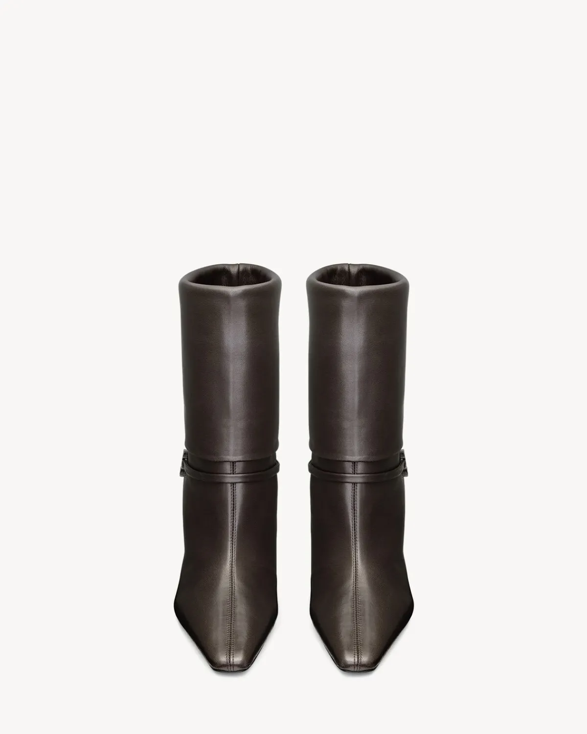 Saint Laurent Boots-NIKI booties in smooth leather EAGLEBROWN