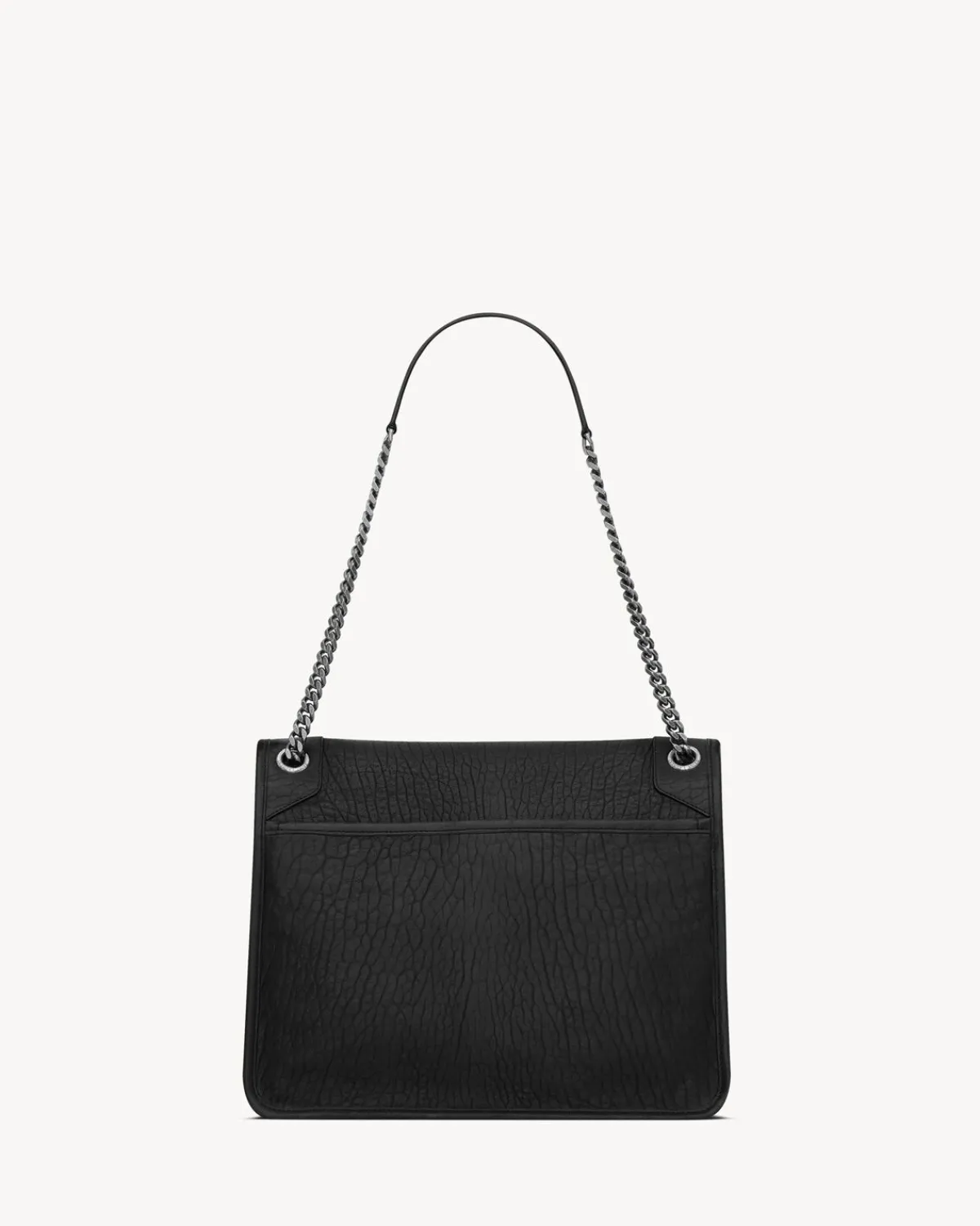 Saint Laurent Shoulder Bags-NIKI large in grained lambskin BLACK