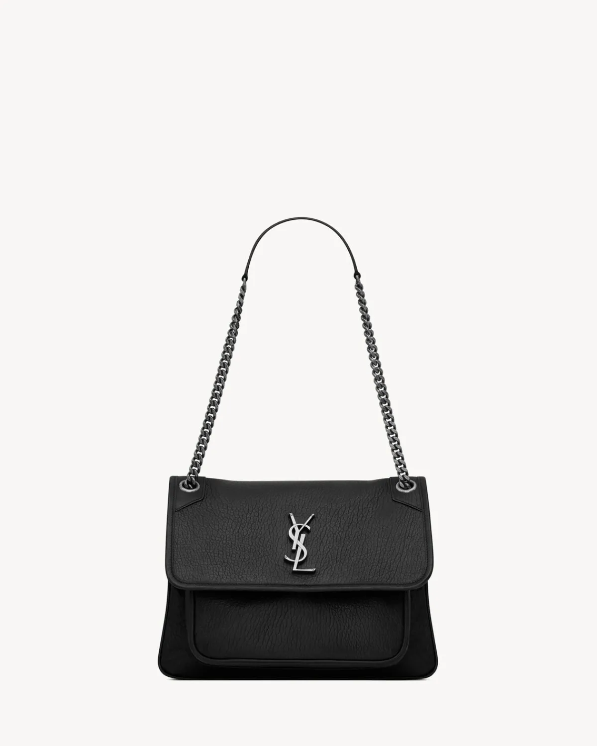 Saint Laurent Shoulder Bags-niki MEDIUM in grained lambskin BLACK