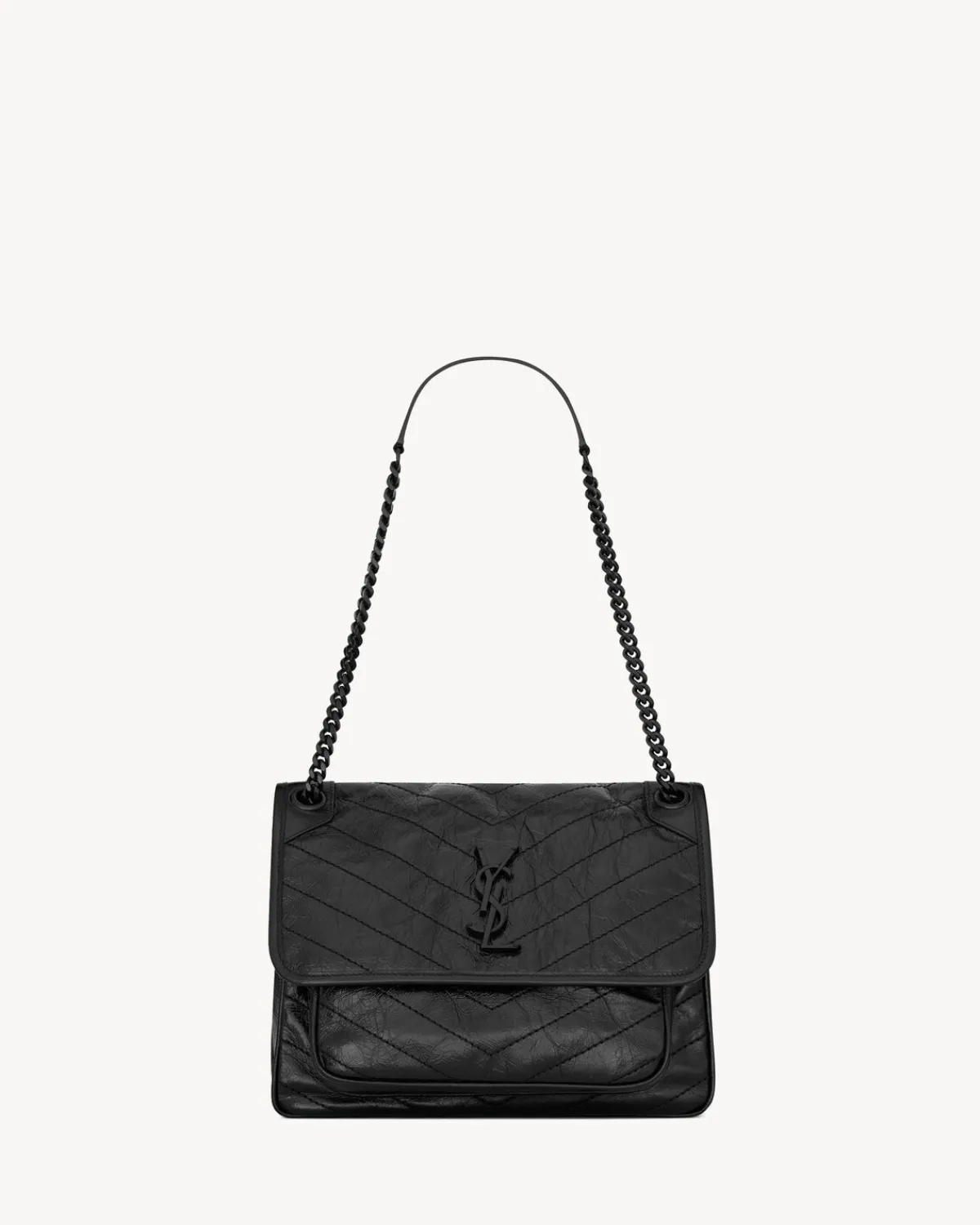 Saint Laurent Shoulder Bags-NIKI MEDIUM IN VINTAGE LEATHER BLACK