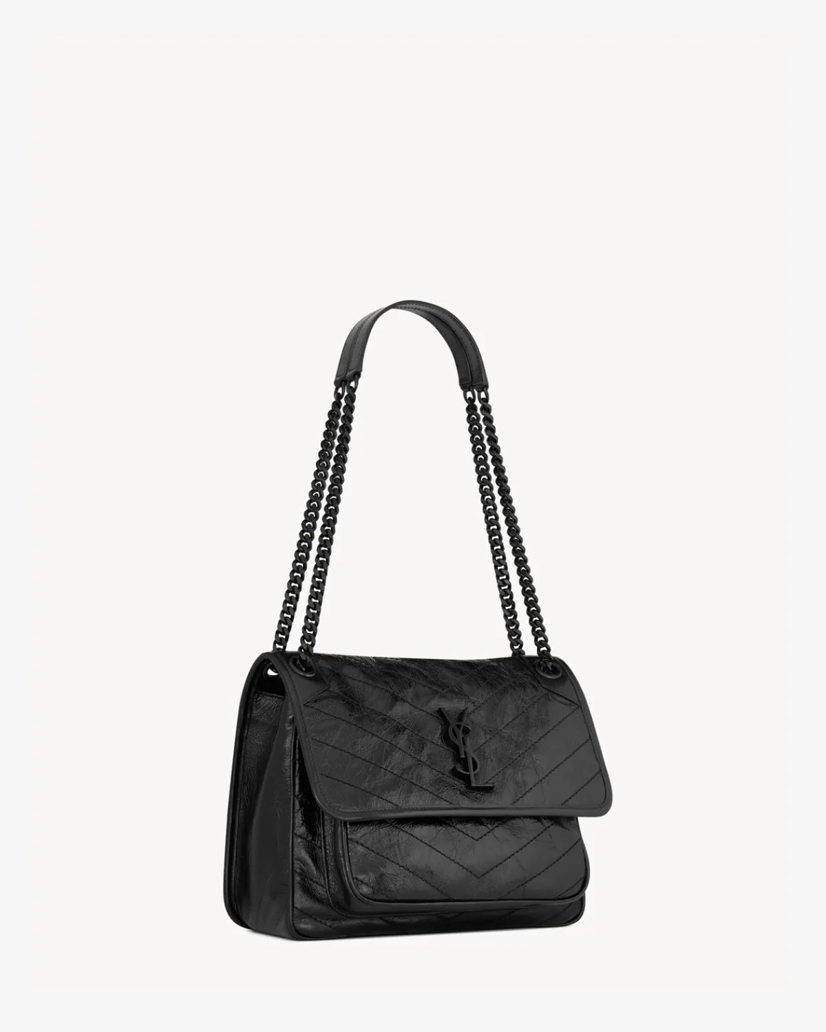 Saint Laurent Shoulder Bags-NIKI MEDIUM IN VINTAGE LEATHER BLACK