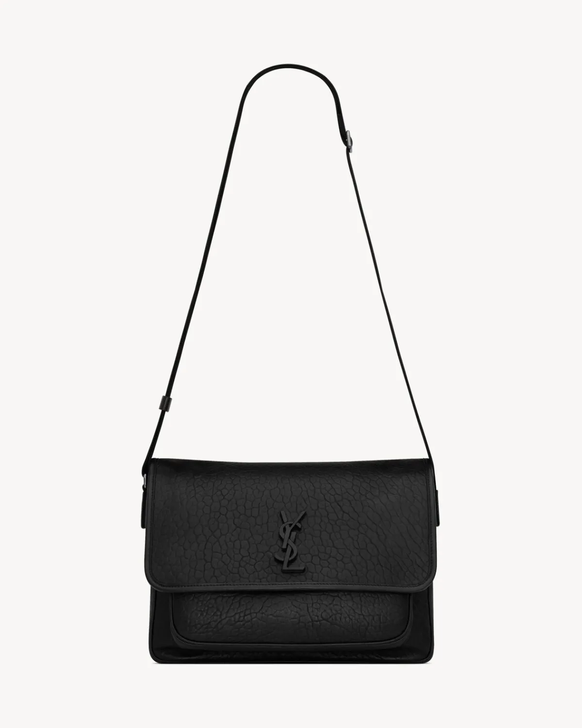 Saint Laurent Messengers-NIKI messenger in grained leather BLACK