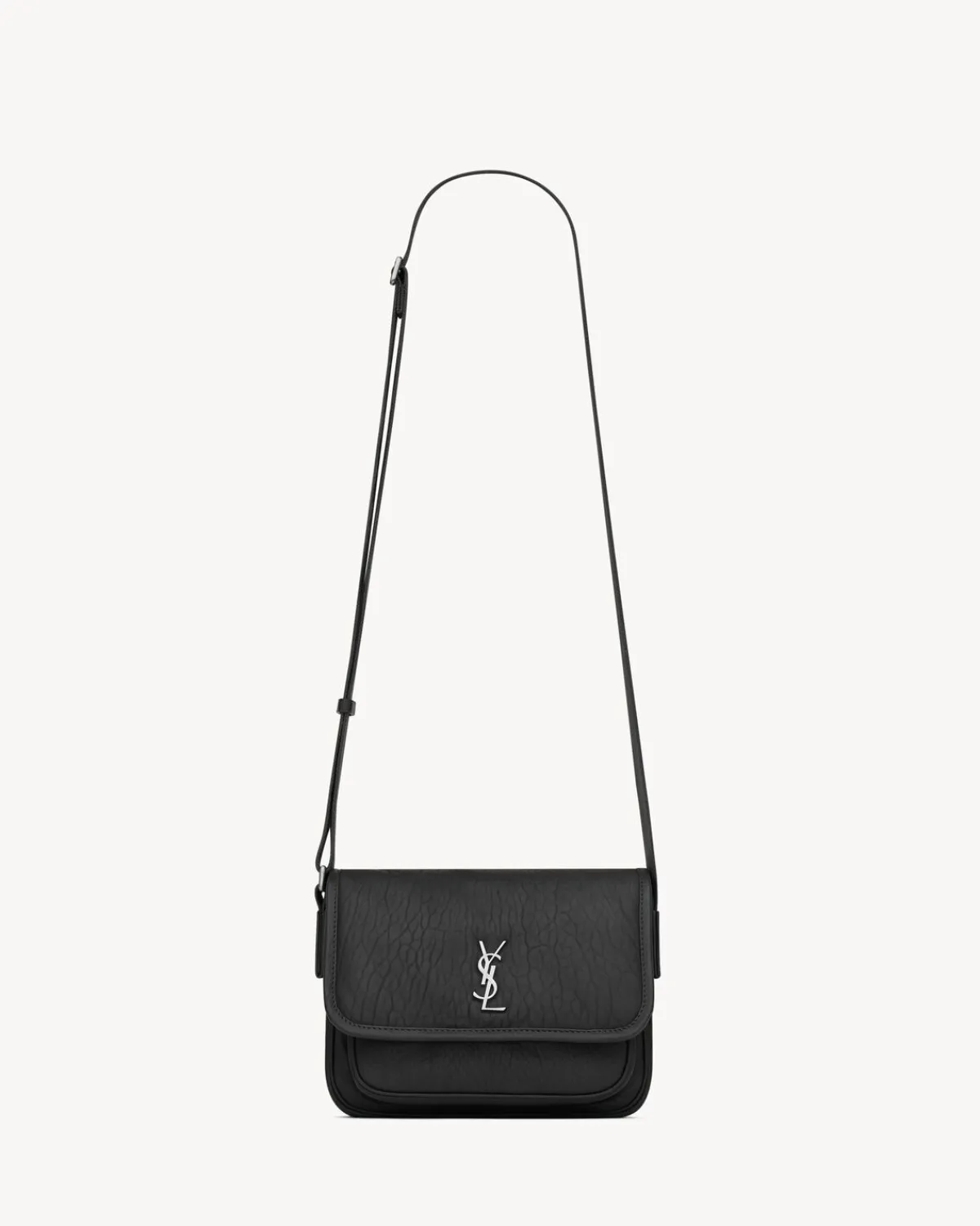 Saint Laurent Messengers-NIKI small messenger in grained lambskin BLACK