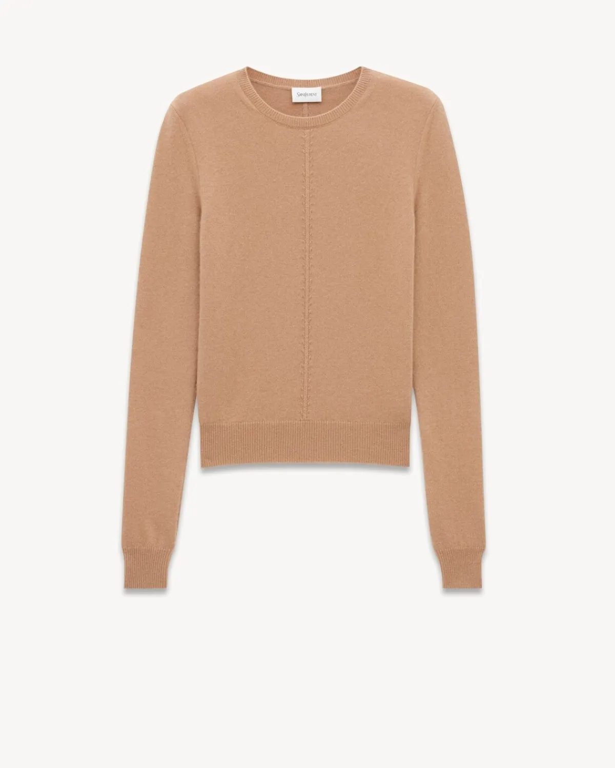 Saint Laurent Knitwear-openwork sweater in cashmere CAMEL