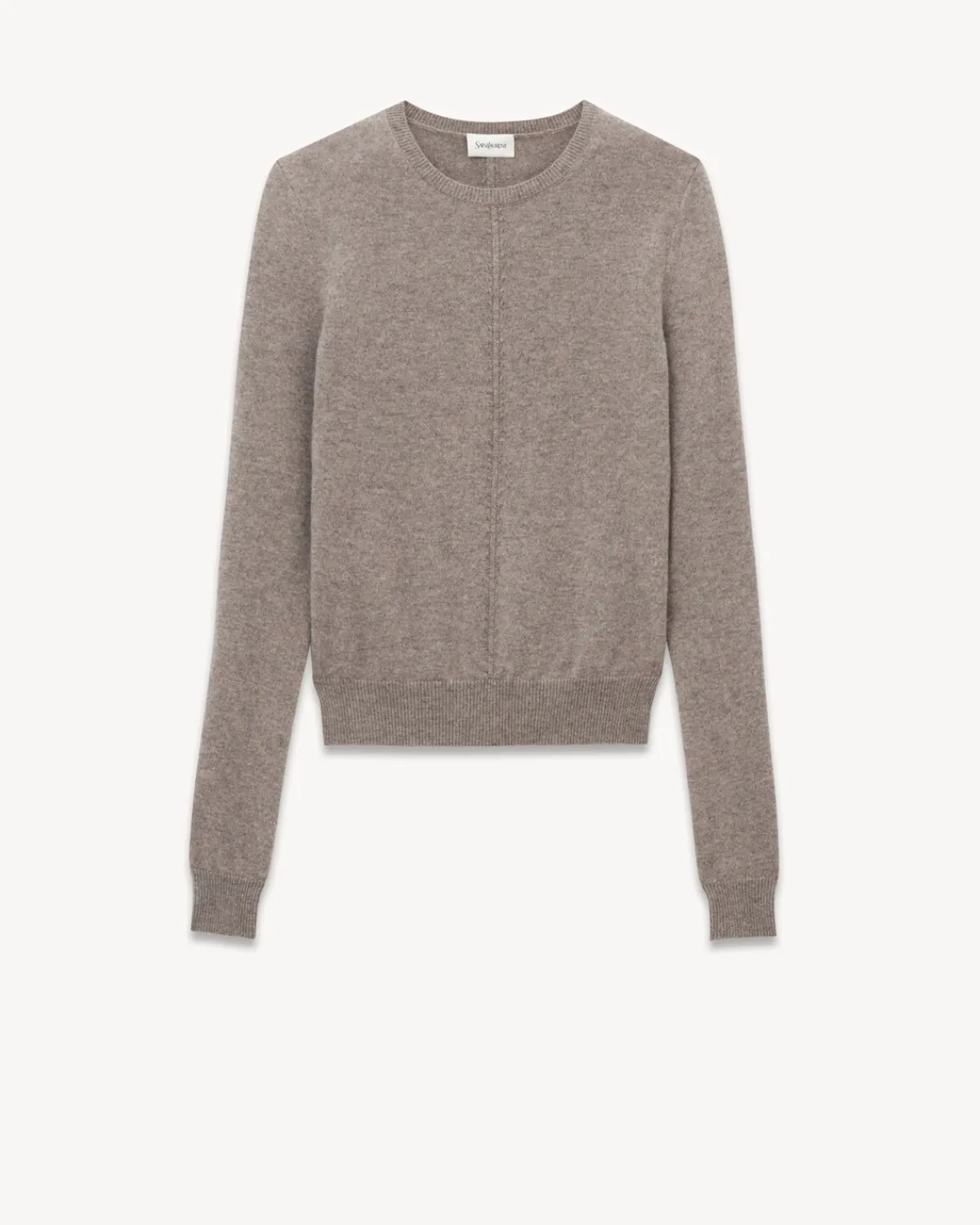 Saint Laurent Knitwear-openwork sweater in cashmere TAUPE