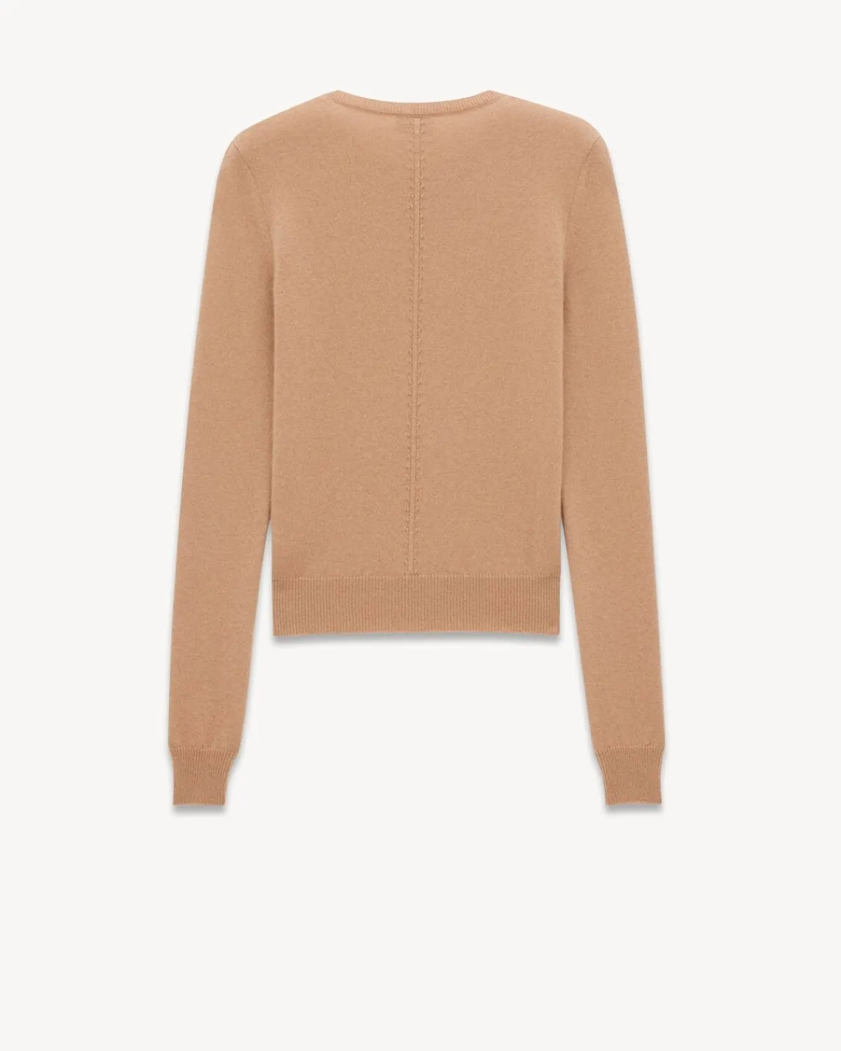 Saint Laurent Knitwear-openwork sweater in cashmere CAMEL