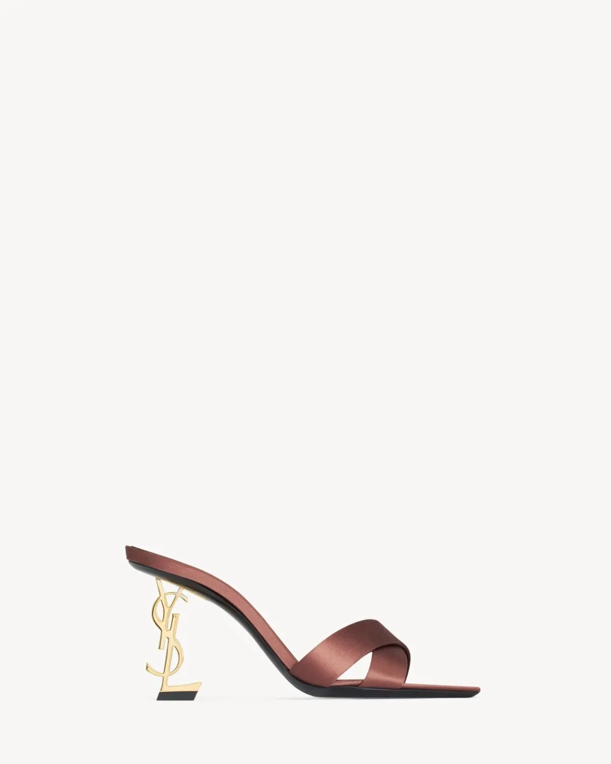 Saint Laurent Pumps And Mules-OPYUM mules in satin crepe MANIOCBROWN