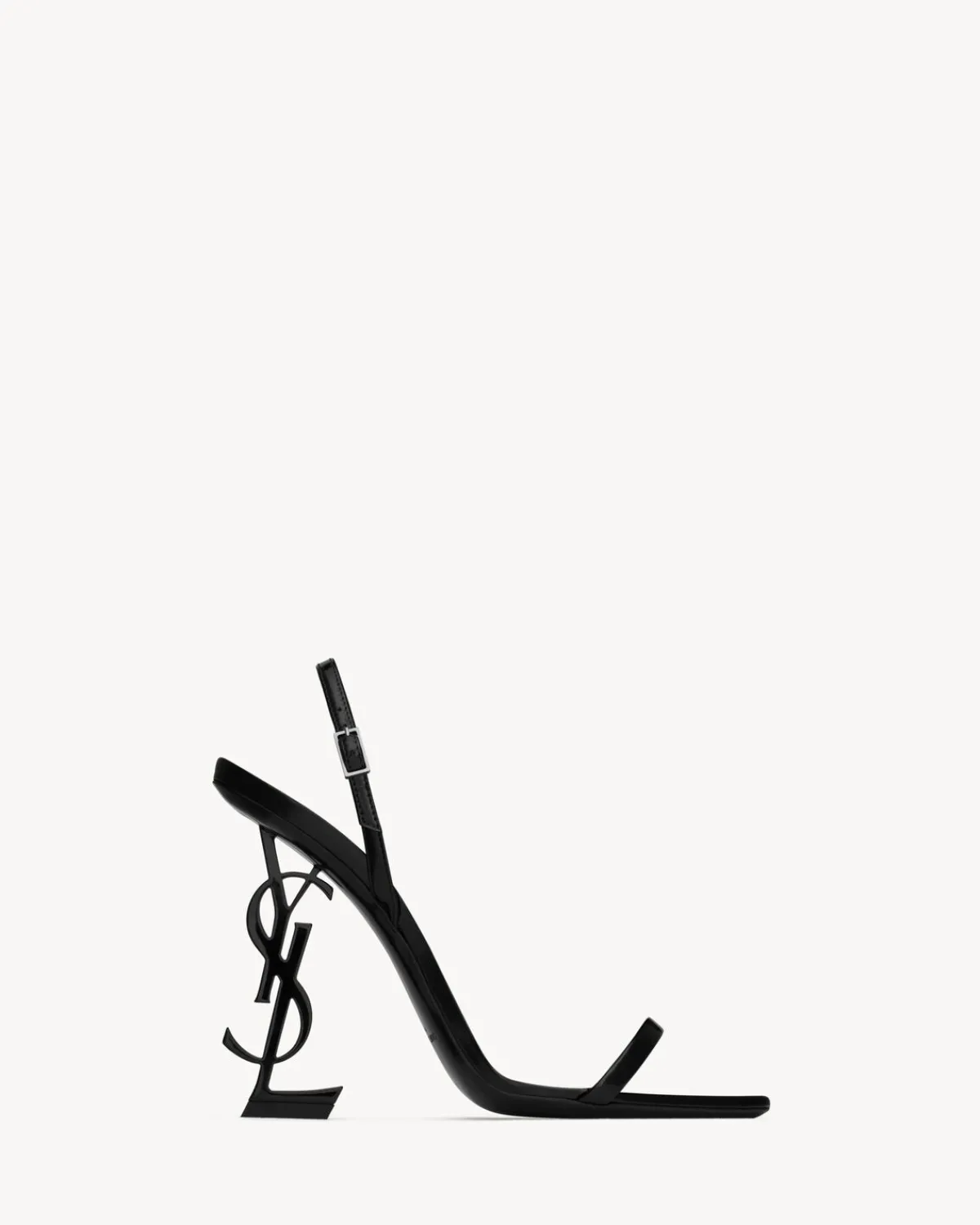 Saint Laurent Slingbacks-OPYUM slingback sandals in glazed leather BLACK