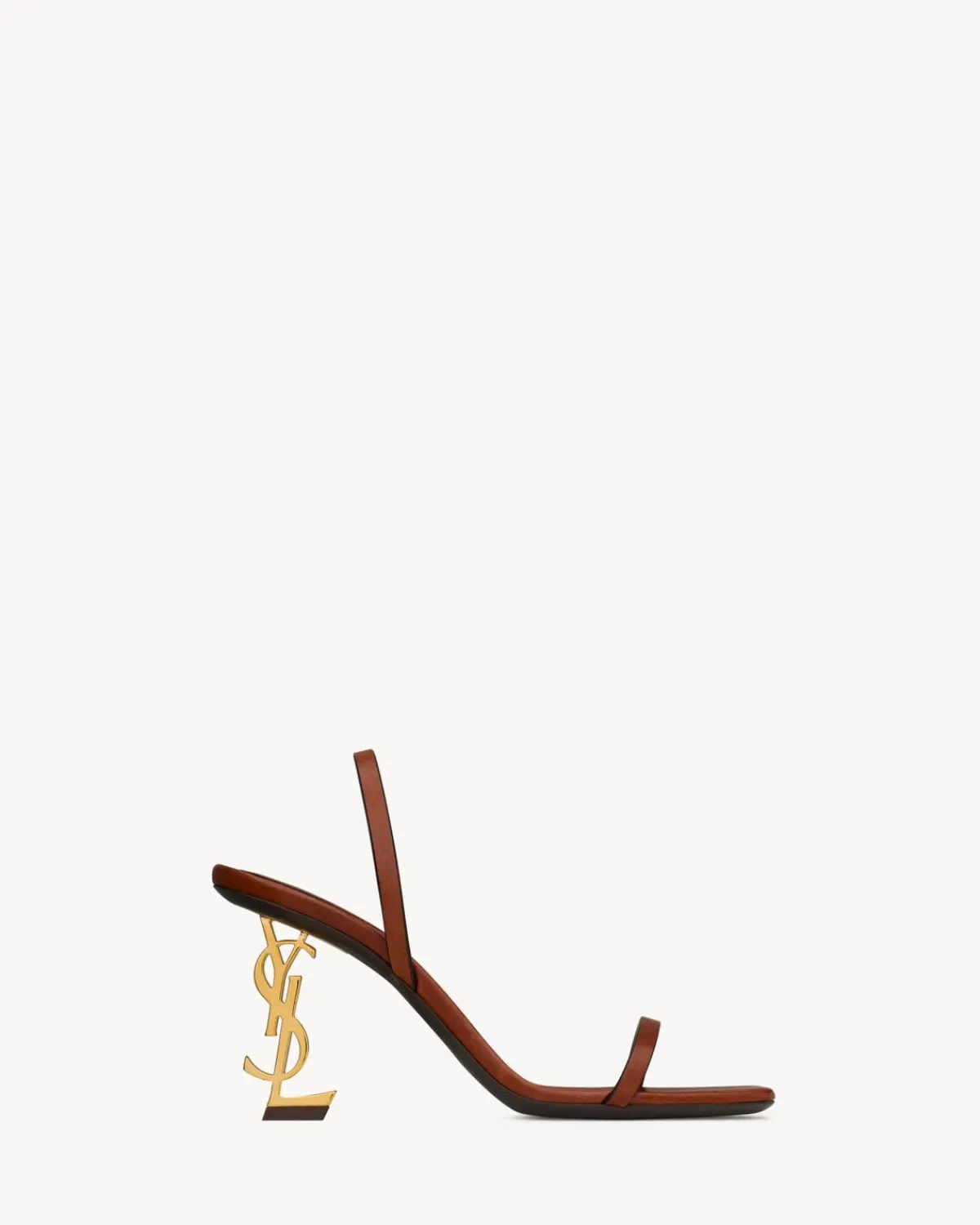 Saint Laurent Slingbacks-OPYUM slingback sandals in vegetable-tanned leather CARAMEL