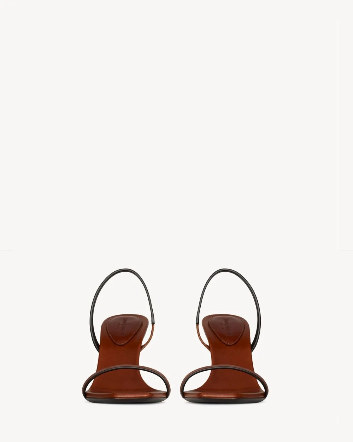 Saint Laurent Slingbacks-OPYUM slingback sandals in vegetable-tanned leather CARAMEL