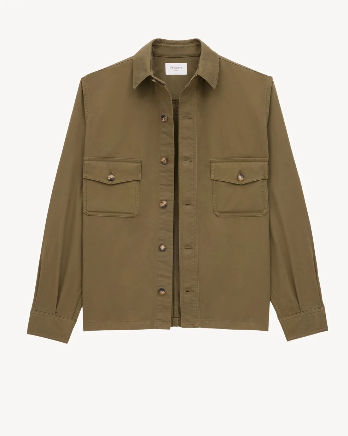 Saint Laurent Denim-overshirt in cotton twill KAKI