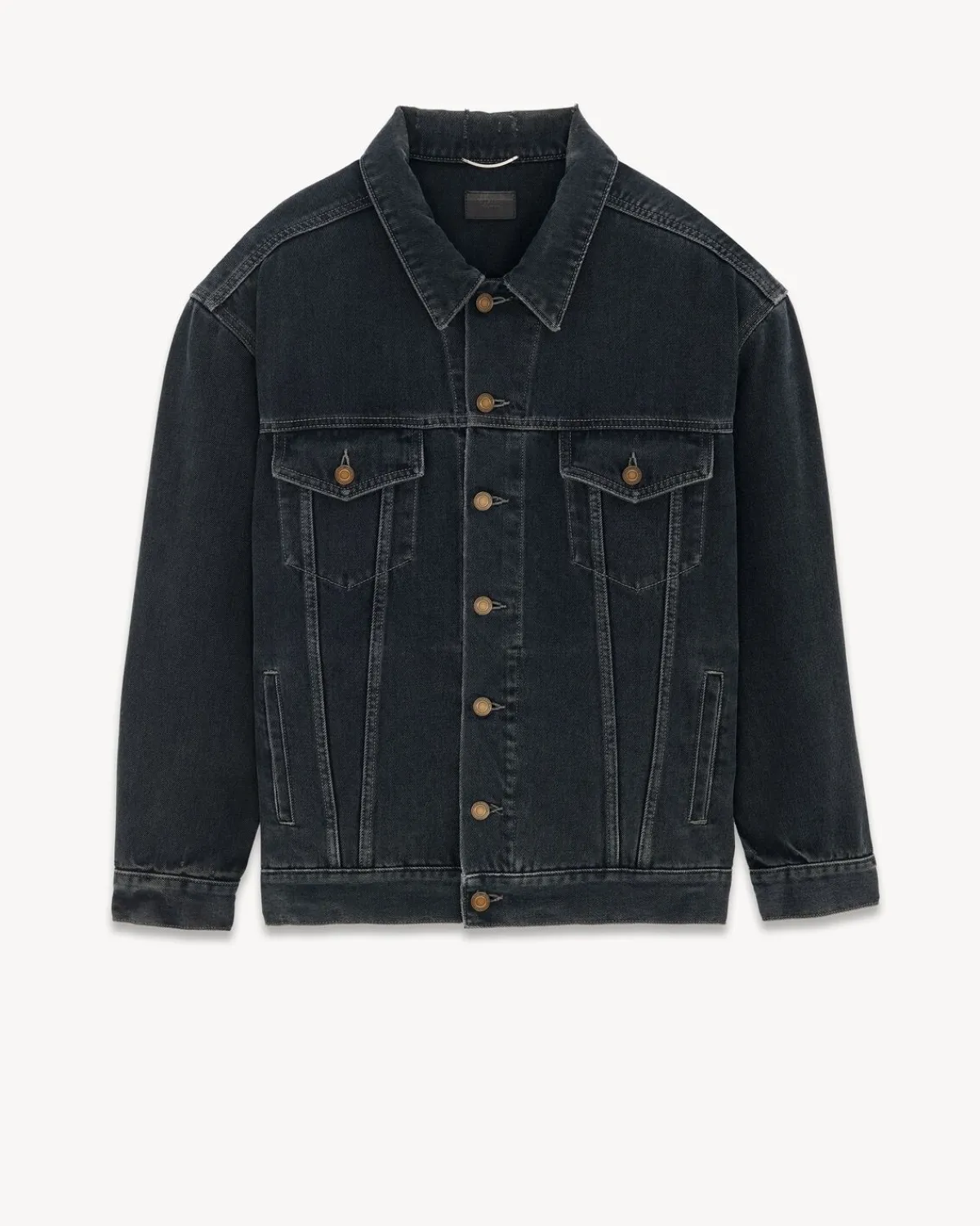 Saint Laurent Denim-Oversized Jacket in Dark Blue Black denim DARKBLUEBLACK