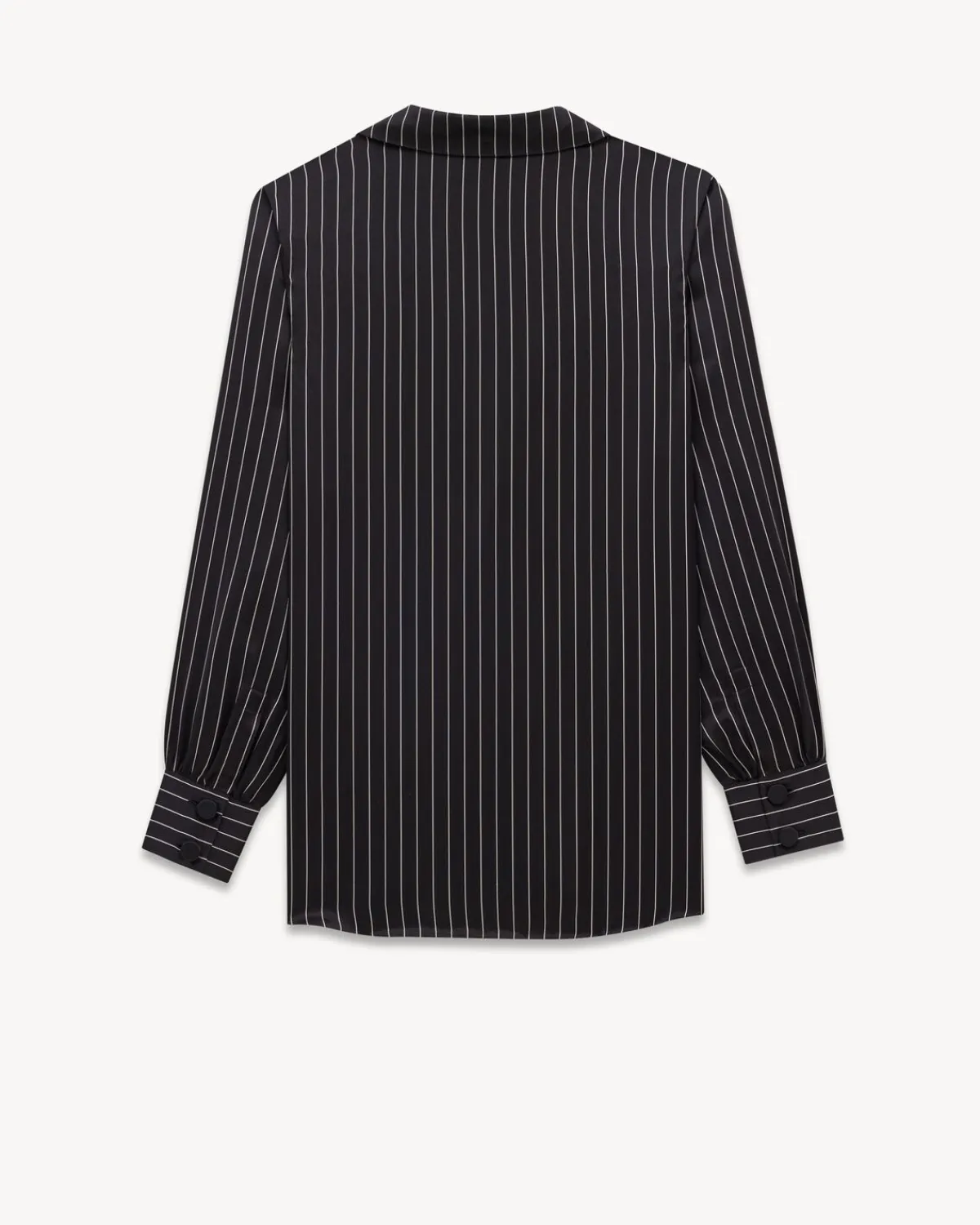 Saint Laurent Shirts And Tops-Pajama Shirt in Striped Silk Satin BLACKCRAIE