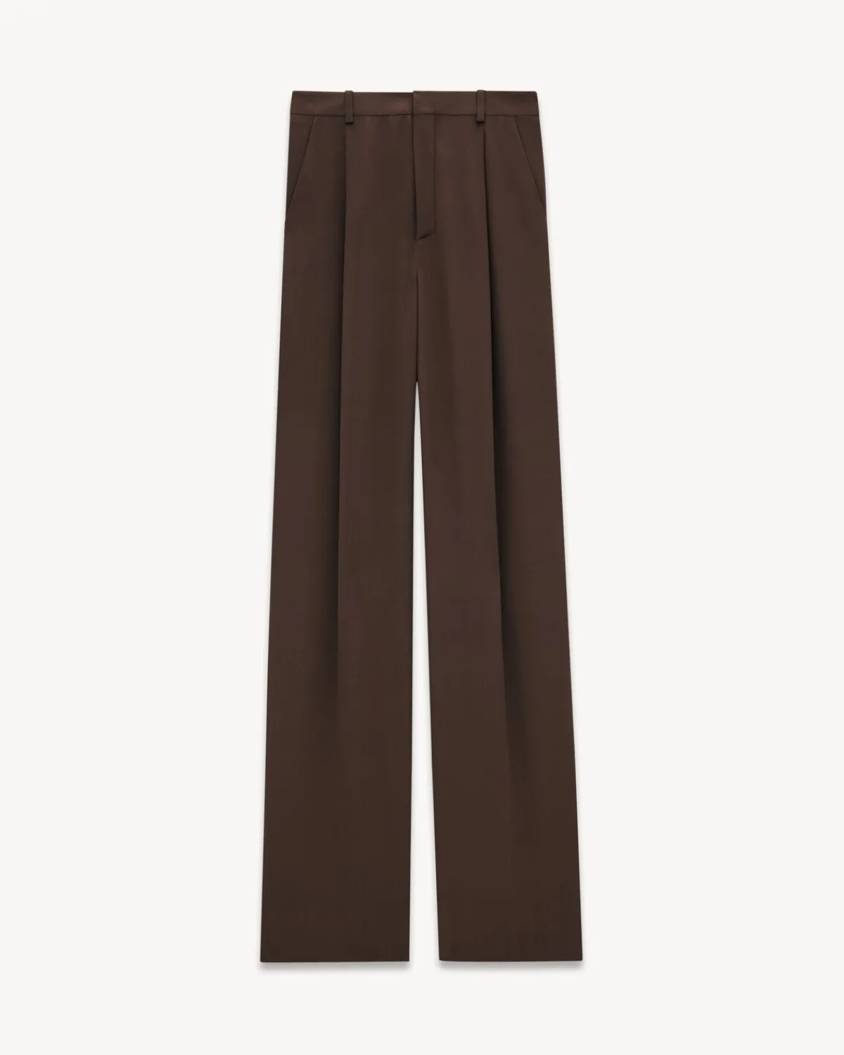 Saint Laurent Jackets And Pants-pants in silk crepe MARRON