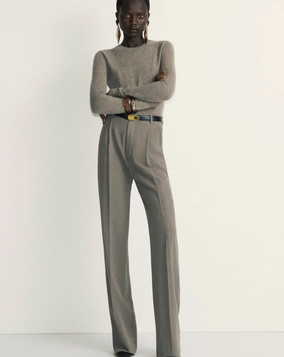 Saint Laurent Jackets And Pants-pants in silk crepe TAUPE