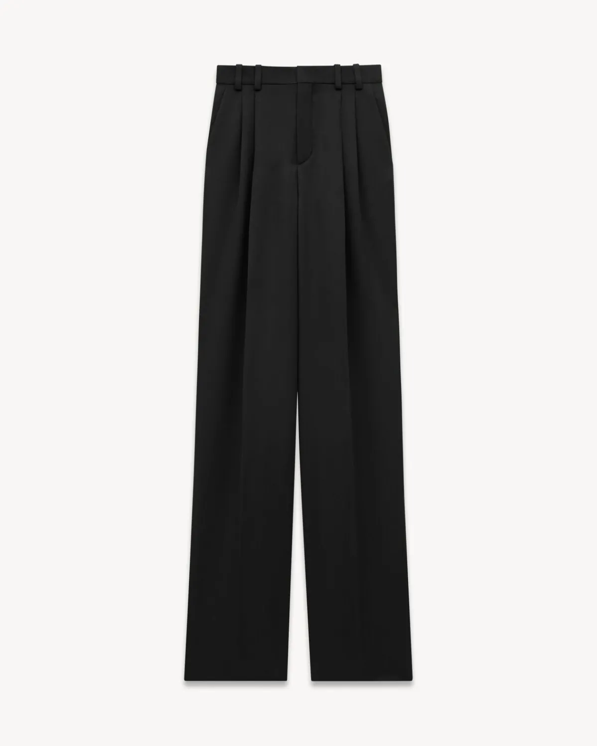 Saint Laurent Jackets And Pants-Pants in Silk Satin BLACK