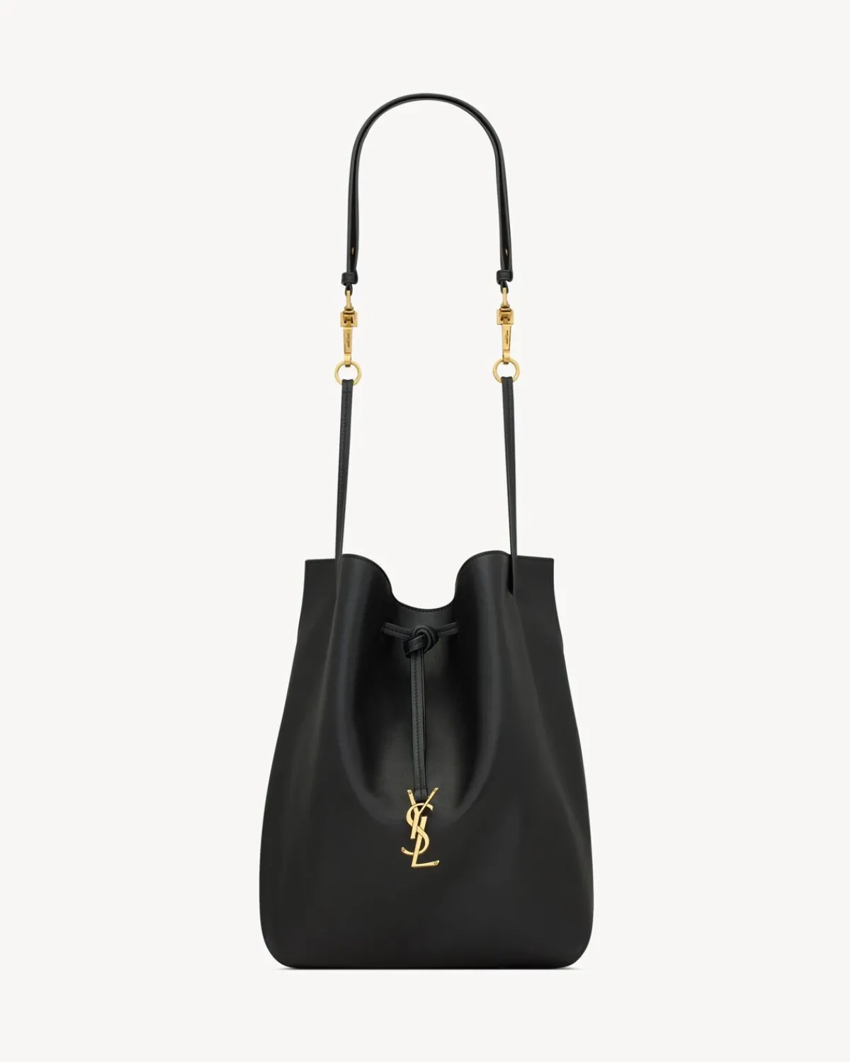 Saint Laurent Mini Bags-PARIS VII pochon in lambskin BLACK