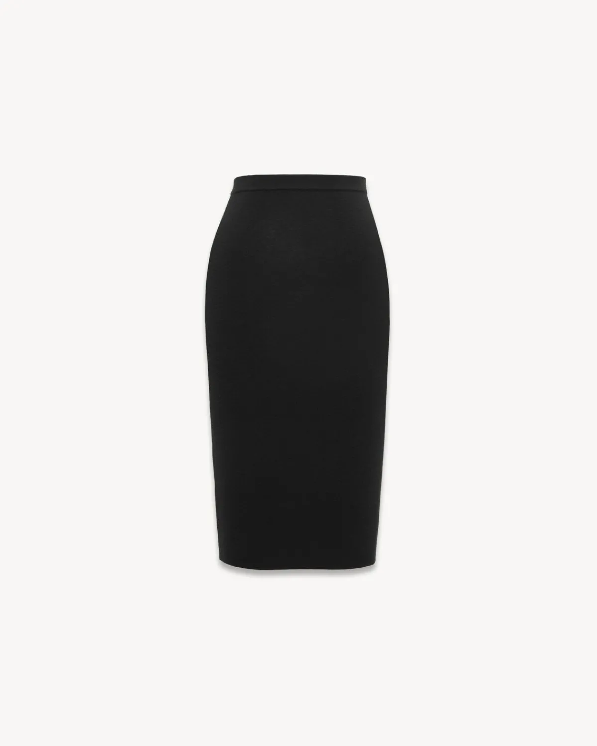 Saint Laurent Dresses And Skirts-pencil skirt in ribbed wool BLACK