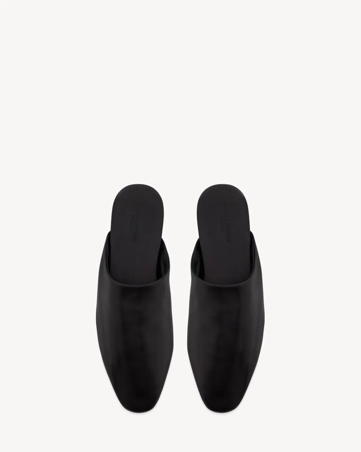 Saint Laurent Sandals-PLAZA mules in smooth leather BLACK