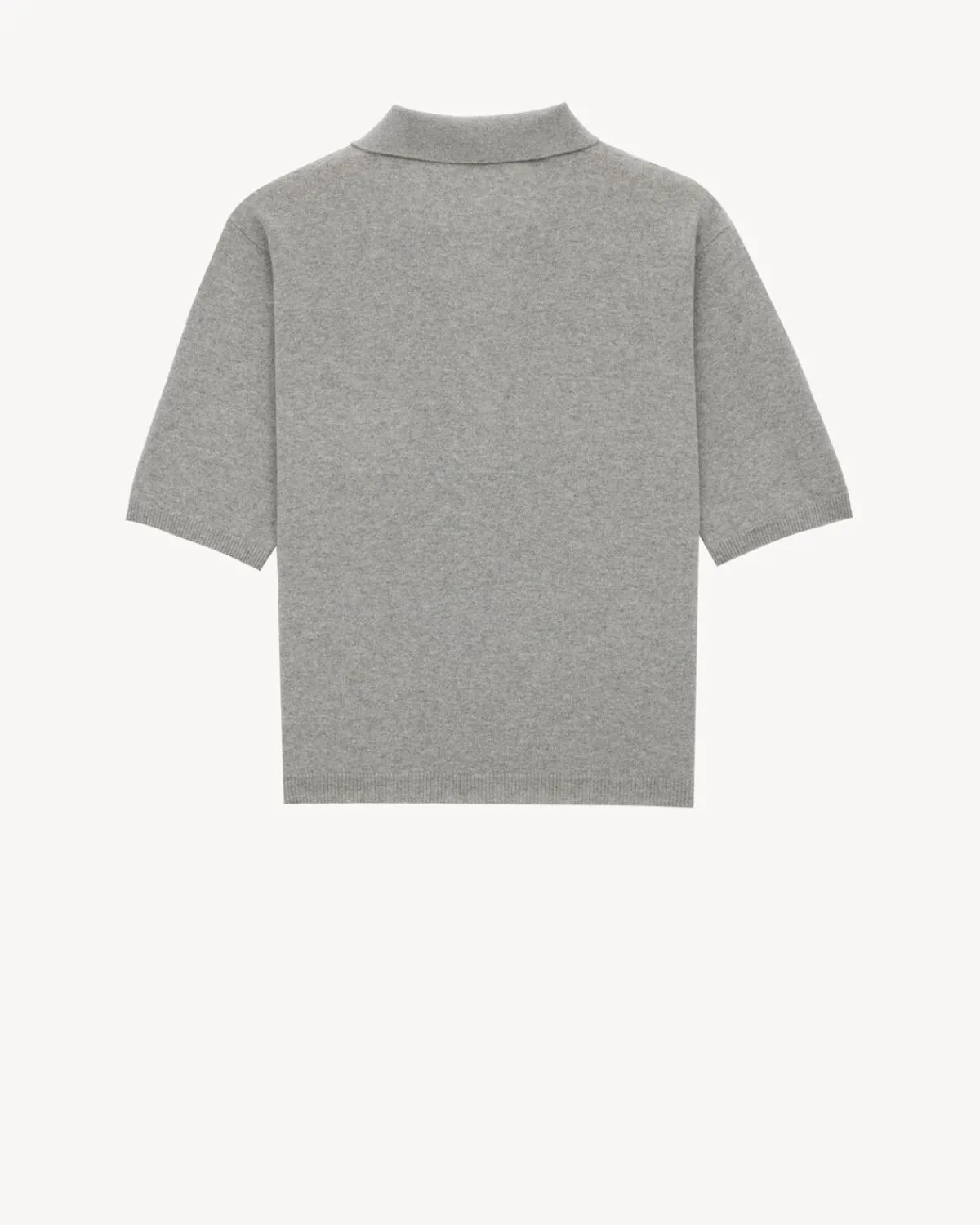 Saint Laurent Knitwear-POLO SHIRT IN WOOL GRISCHINE