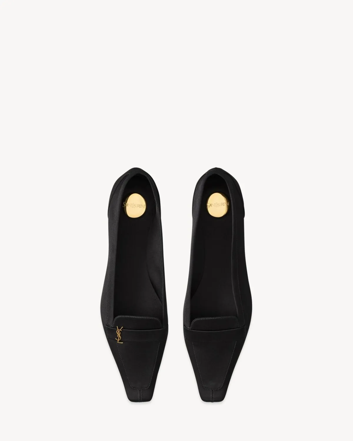 Saint Laurent Flats-POPPY ballerinas in satin crepe BLACK