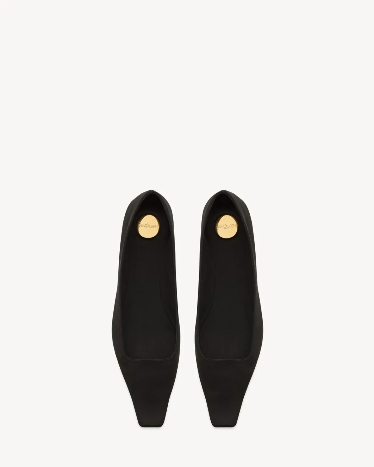 Saint Laurent Flats-POPPY ballerinas in satin crepe BLACK