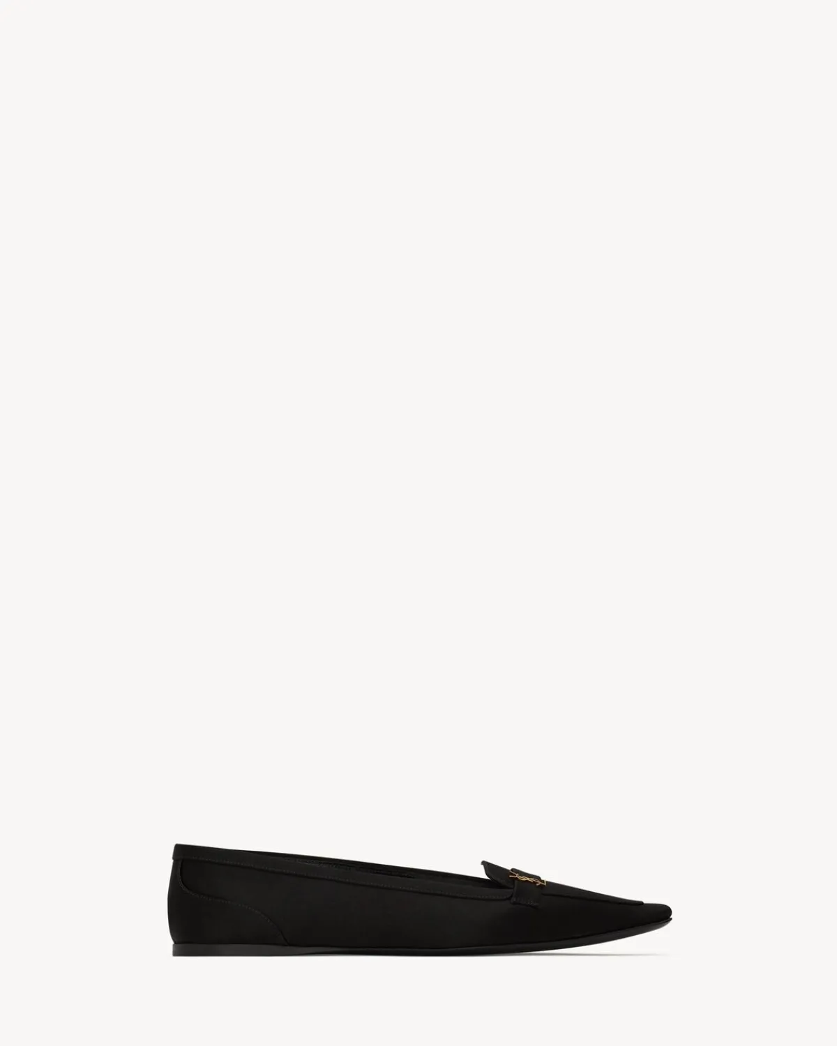 Saint Laurent Flats-POPPY ballerinas in satin crepe BLACK