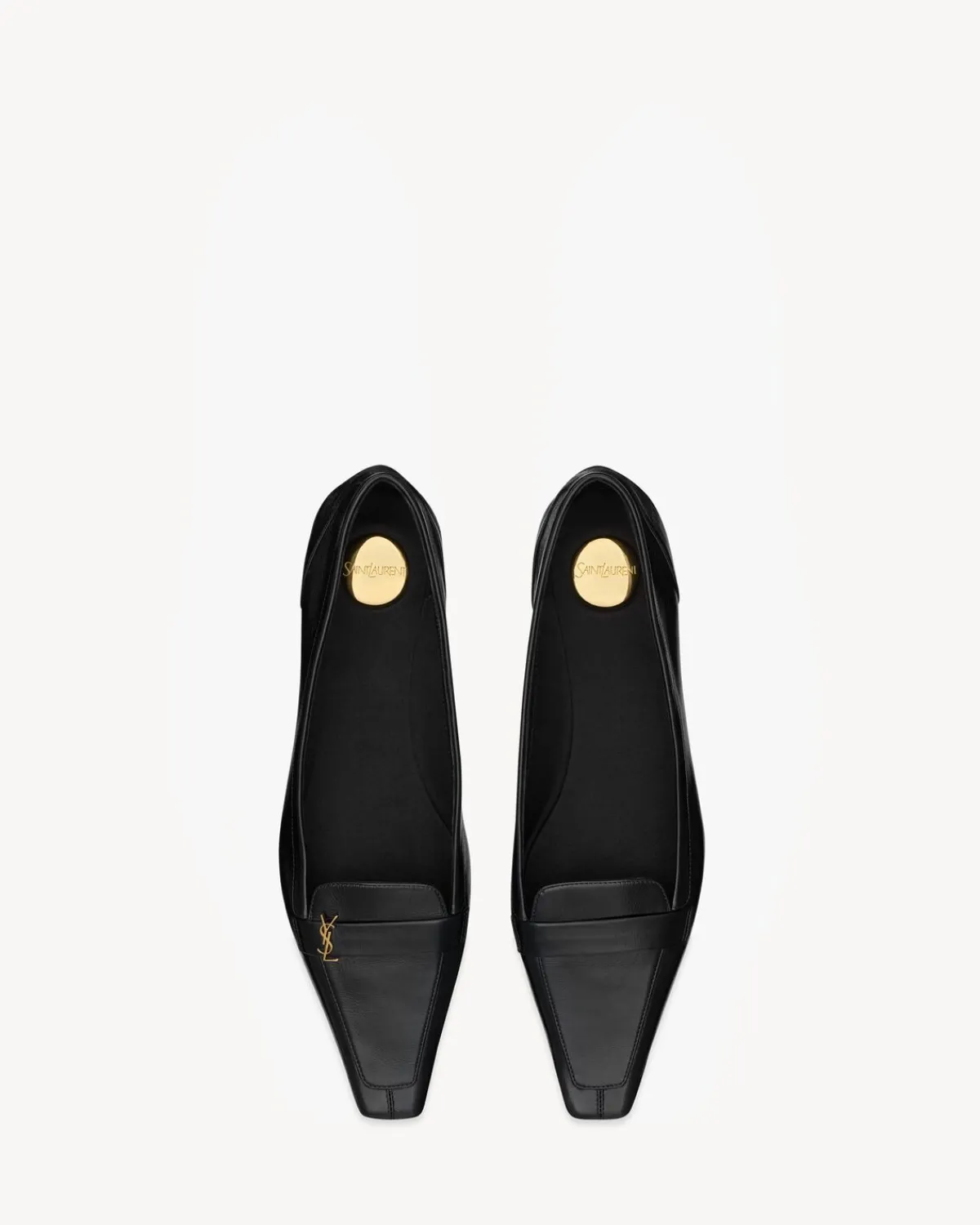 Saint Laurent Flats-POPPY ballerinas in smooth leather BLACK