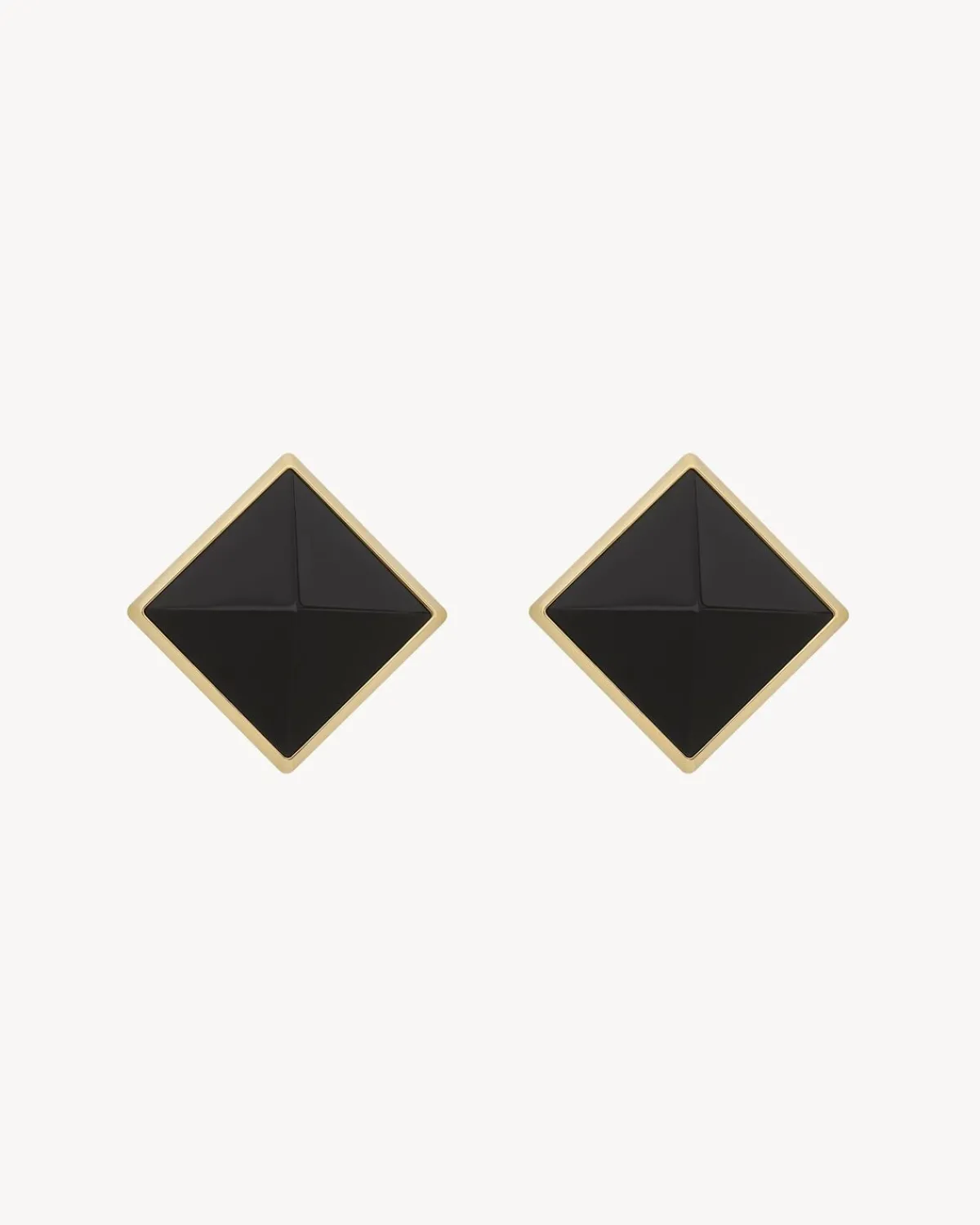 Saint Laurent Earrings And Necklaces-pyramid earrings in resin and metal BLACKANDLIGHTGOLD