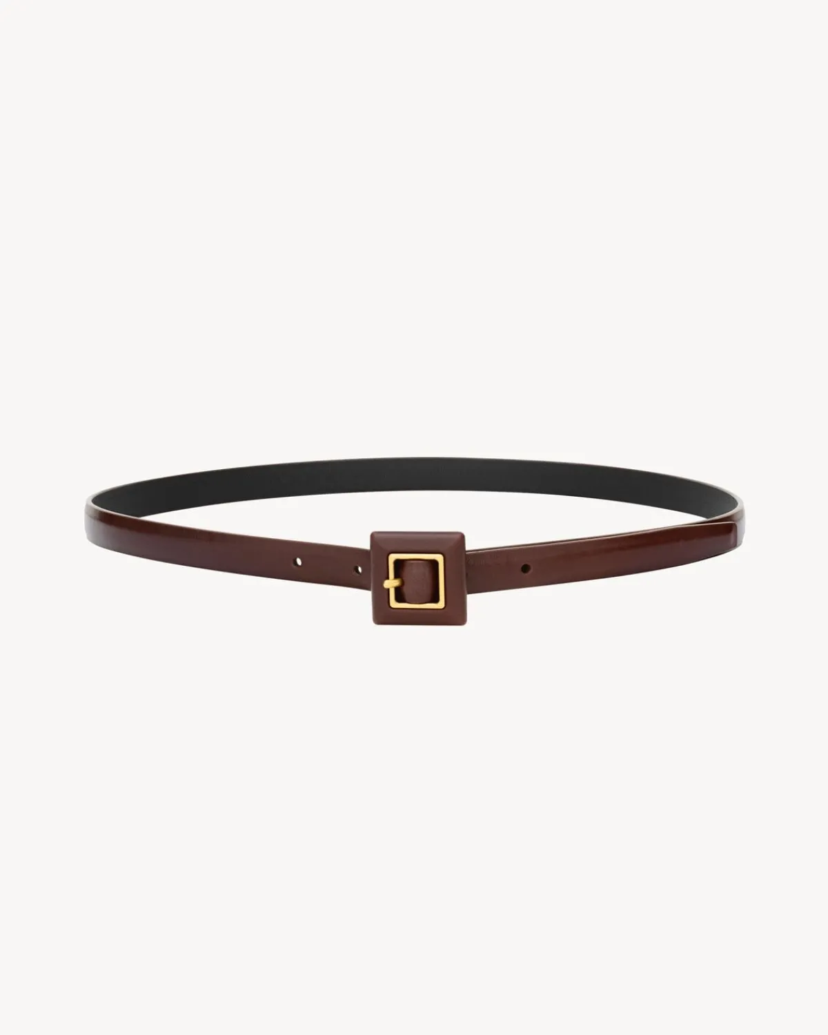 Saint Laurent Belts-recouverte buckle belt in leather PAPAYASEED