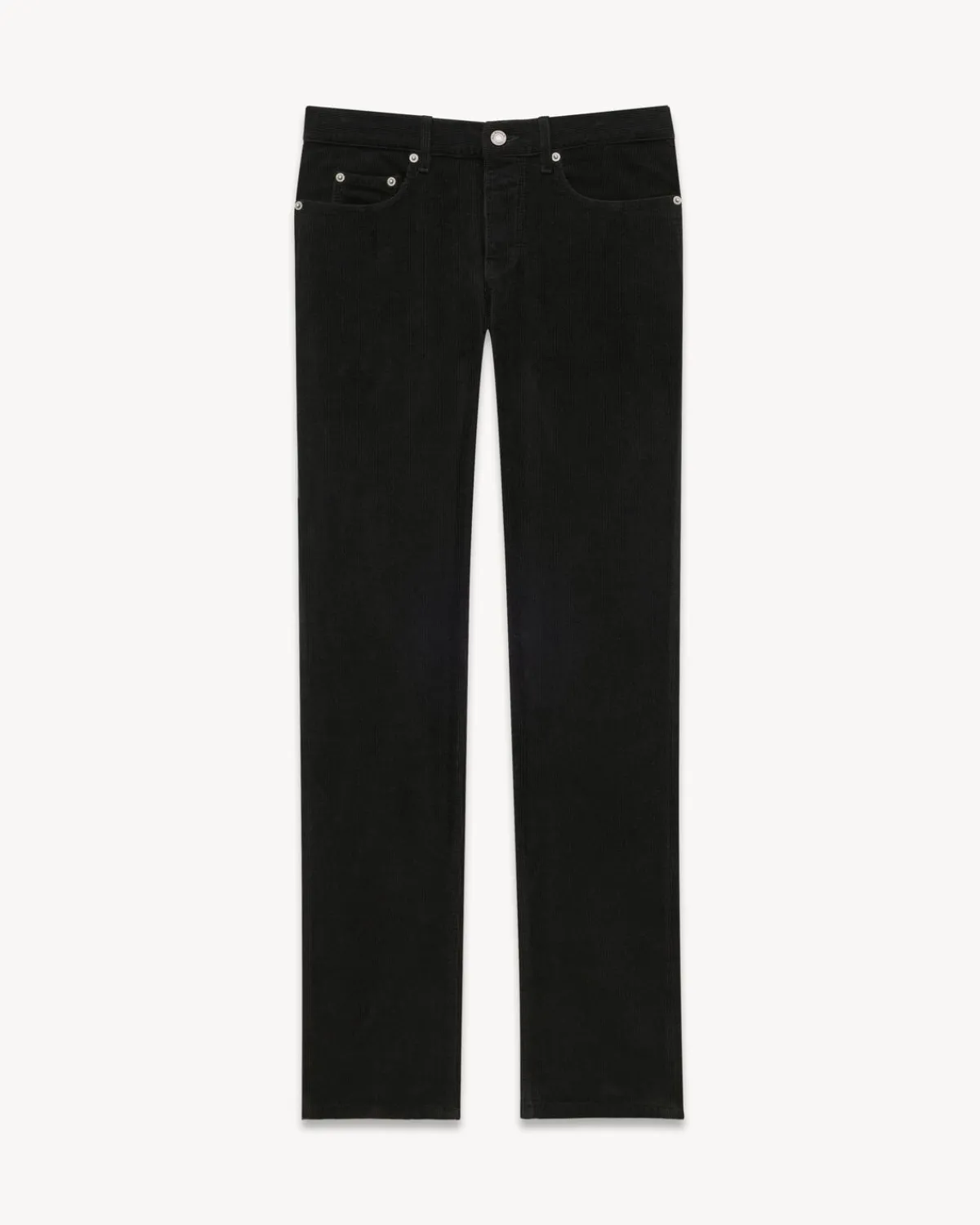 Saint Laurent Denim-Relaxed Slim Pants in Corduroy DEEPFADEDBLACK