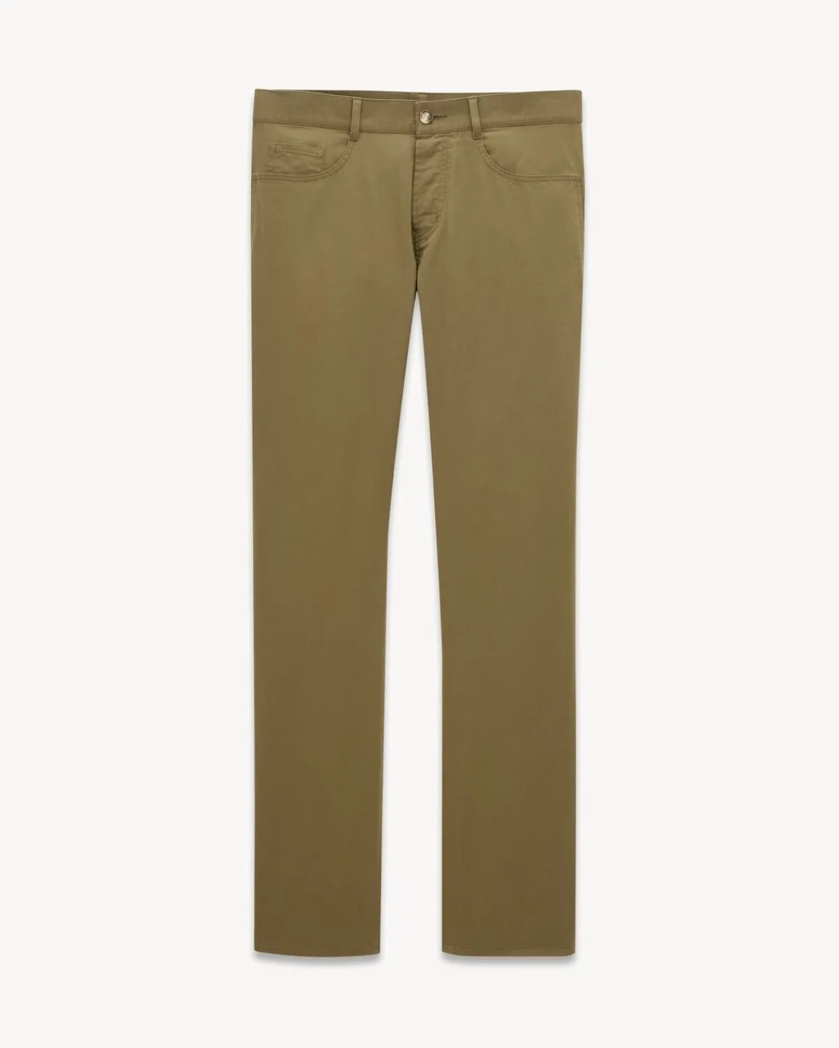 Saint Laurent Denim-relaxed slim pants in cotton KAKI