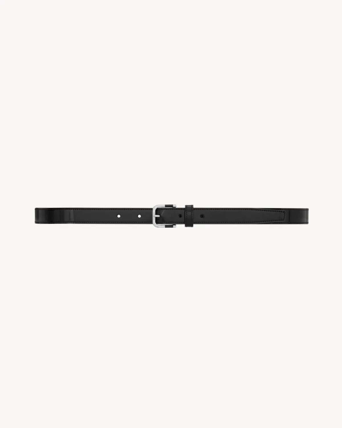 Saint Laurent Belts-resin-insert belt in brushed leather BLACKSWAN