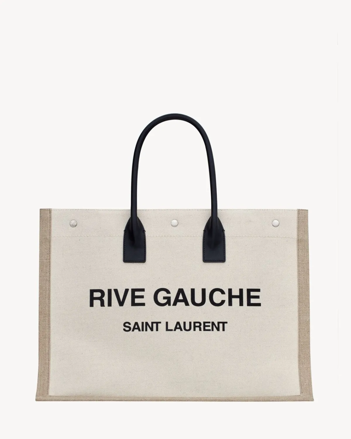 Saint Laurent Totes-RIVE GAUCHE large tote bag in printed canvas and leather LINBLANC