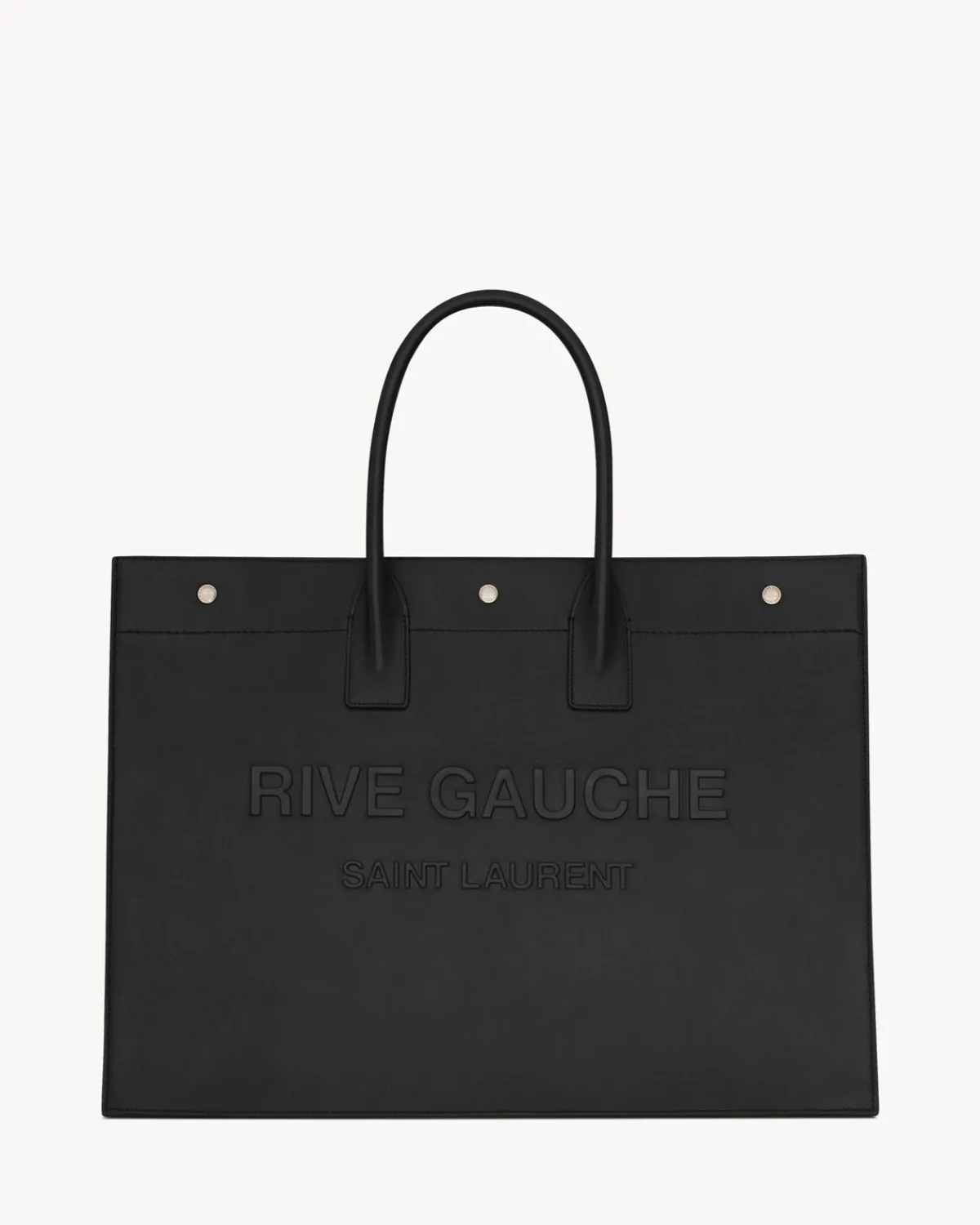 Saint Laurent Totes-RIVE GAUCHE large tote bag in smooth leather BLACK