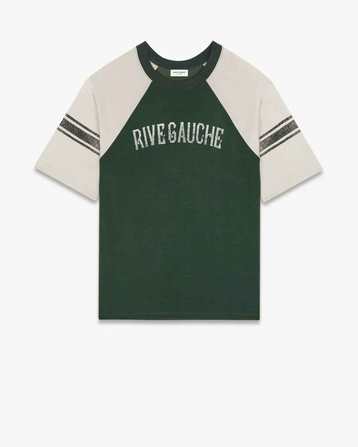 Saint Laurent Jersey-Rive Gauche Raglan T-Shirt VERTETGRIS