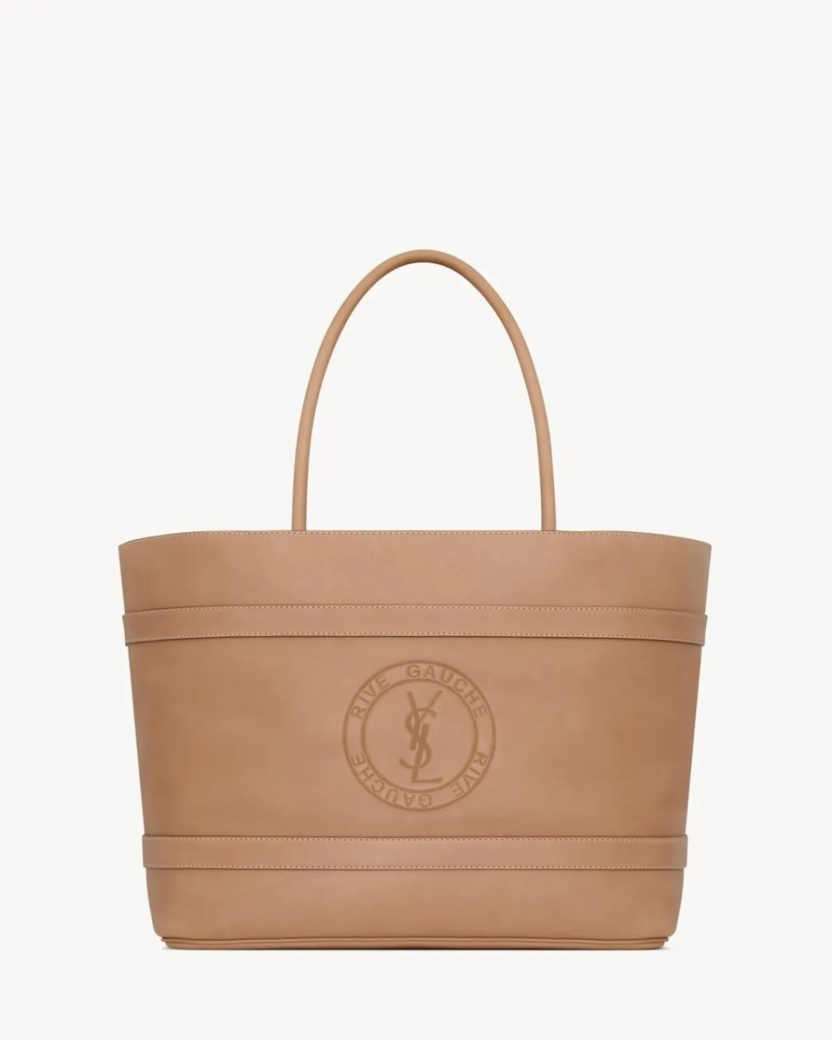 Saint Laurent Totes-RIVE GAUCHE tote bag in vegetable-tanned leather VINTAGEBROWNGOLD