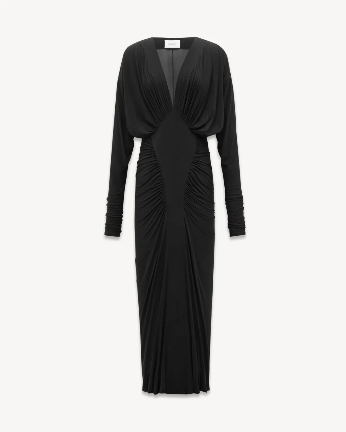 Saint Laurent Dresses And Skirts-ruched dress in stretch jersey BLACK