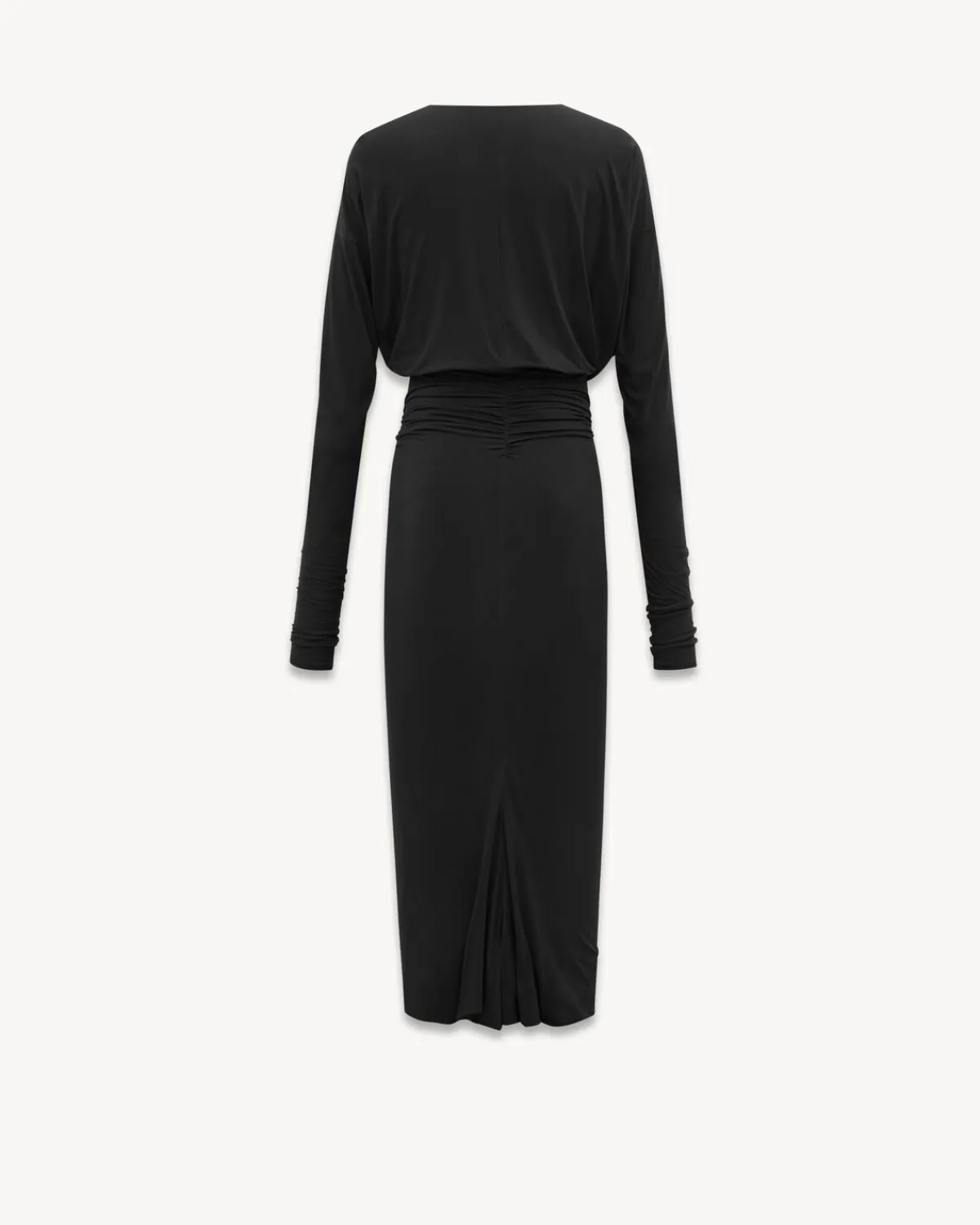 Saint Laurent Dresses And Skirts-ruched dress in stretch jersey BLACK