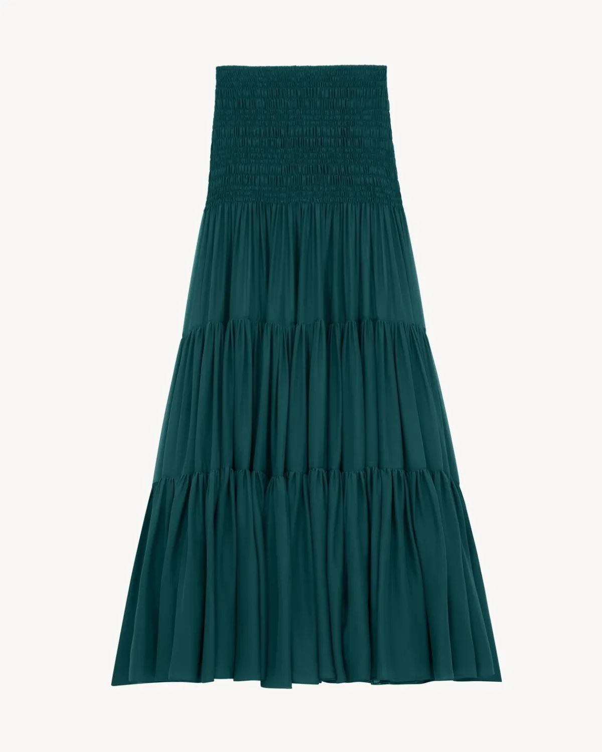 Saint Laurent Dresses And Skirts-ruffled skirt in silk crepe muslin VERT