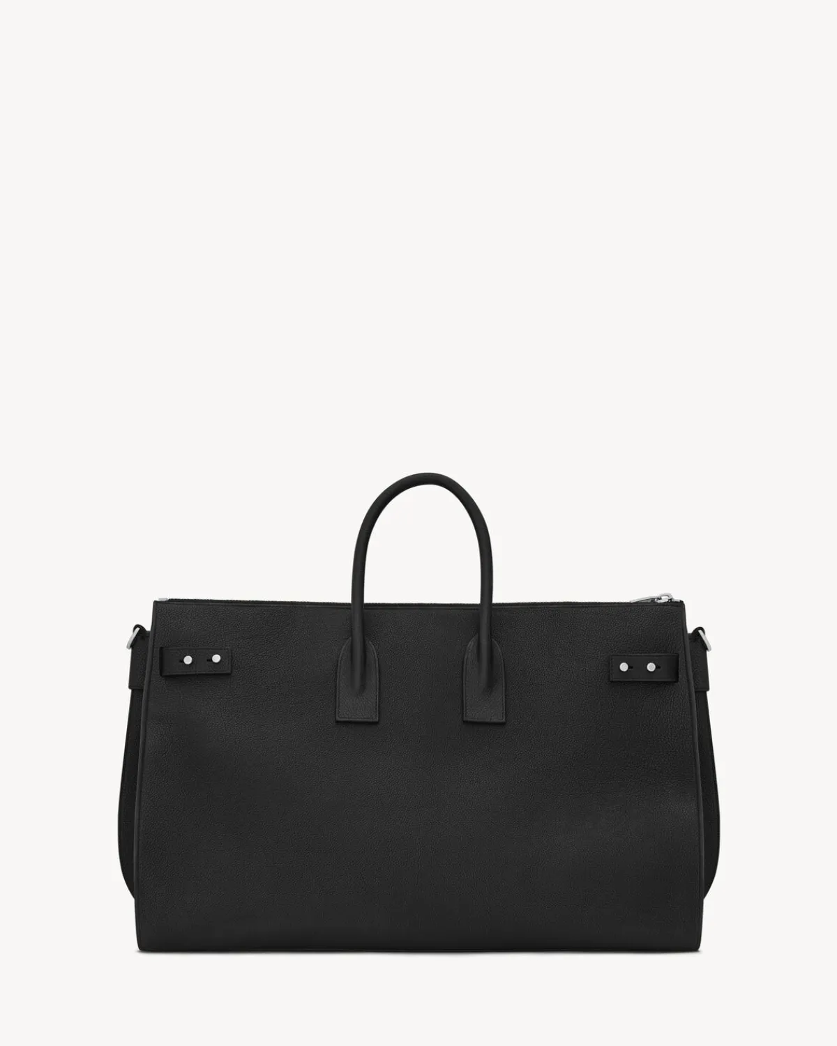 Saint Laurent Travel Bags-sac de jour 48h duffle bag in grained leather BLACK