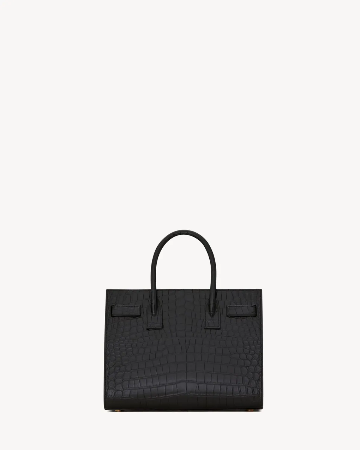 Saint Laurent Top Handles-SAC DE JOUR IN CROCODILE EMBOSSED LEATHER - BABY BLACK