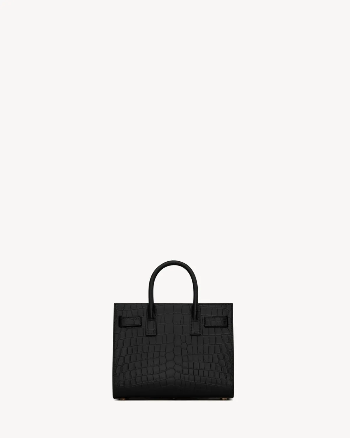 Saint Laurent Top Handles-SAC DE JOUR IN CROCODILE EMBOSSED LEATHER - NANO BLACK