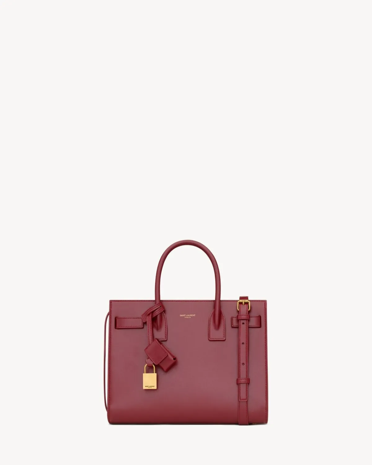 Saint Laurent Top Handles-SAC DE JOUR IN SMOOTH LEATHER - BABY ROUGEMERLOT